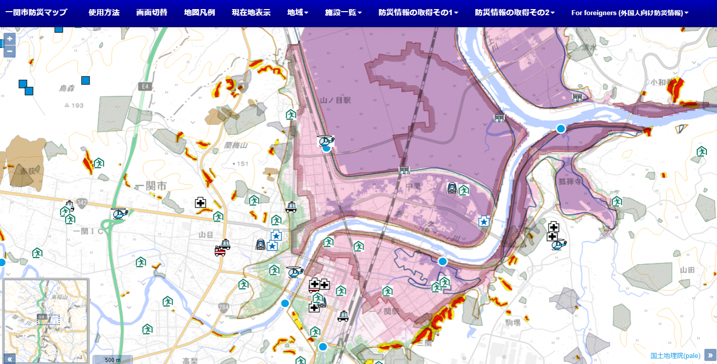 Web版一関市防災マップ